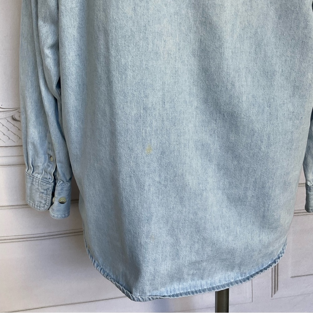 Vintage 90s Hard Rock Cafe Niagara Falls Button Down Long Sleeve Denim Shirt Sm - Picture 5 of 10
